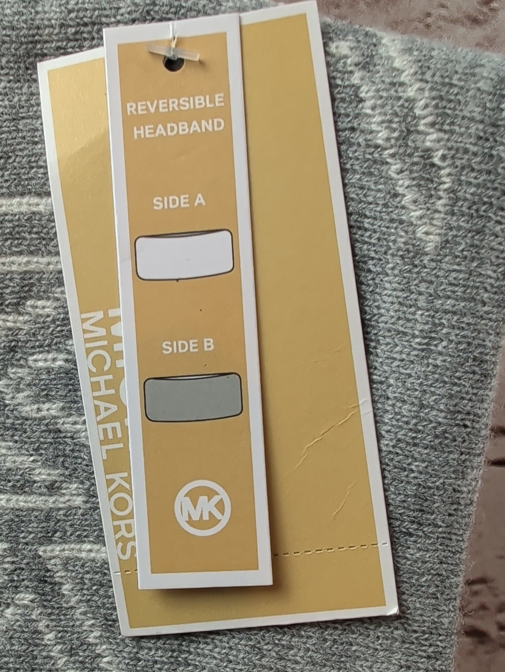 Michael Kors Gray and White Knit Logo Headband New Nwt - Picture 2 of 5
